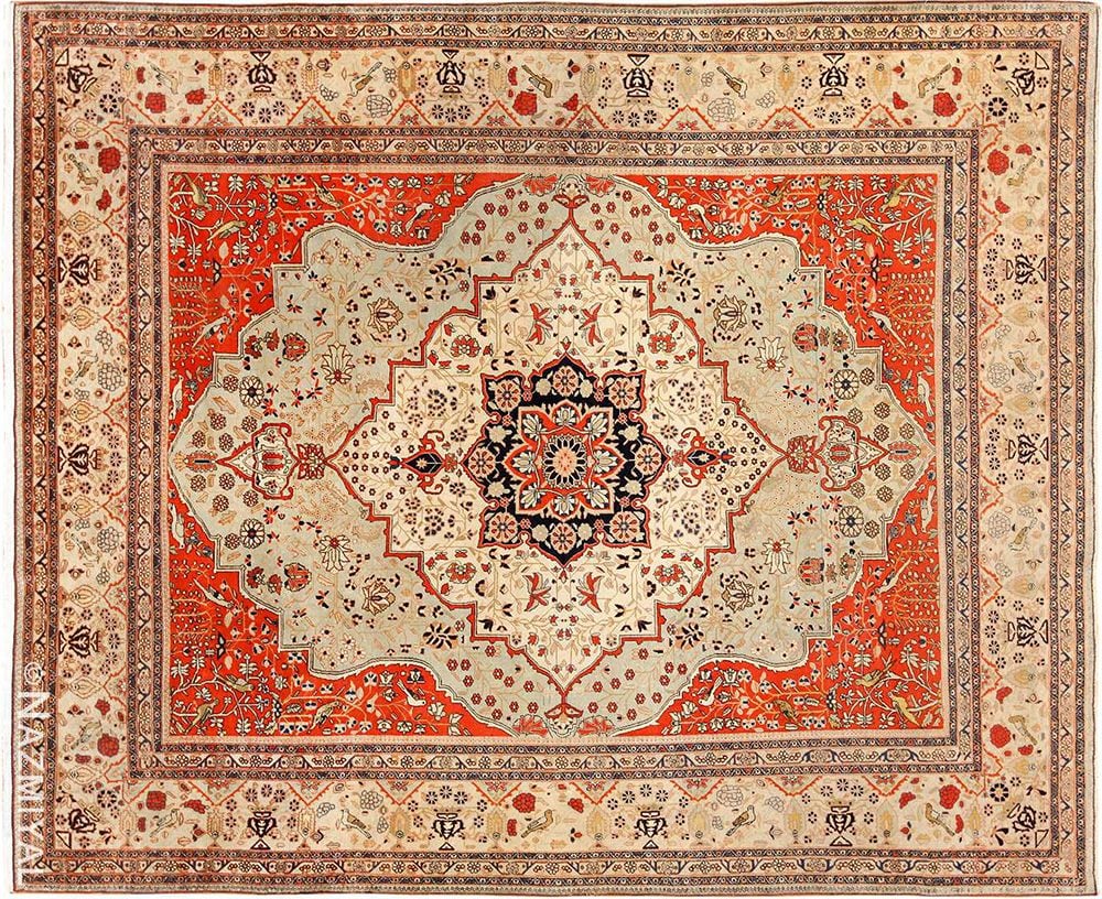 Antique Persian Kashan Mohrashem Carpet Lot 7064 Oct 15th Nazmiyal Auctions